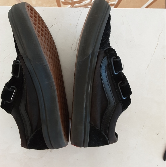 Vans Black Suede & Canvas Velcro Shoes. - Picture 2 of 5